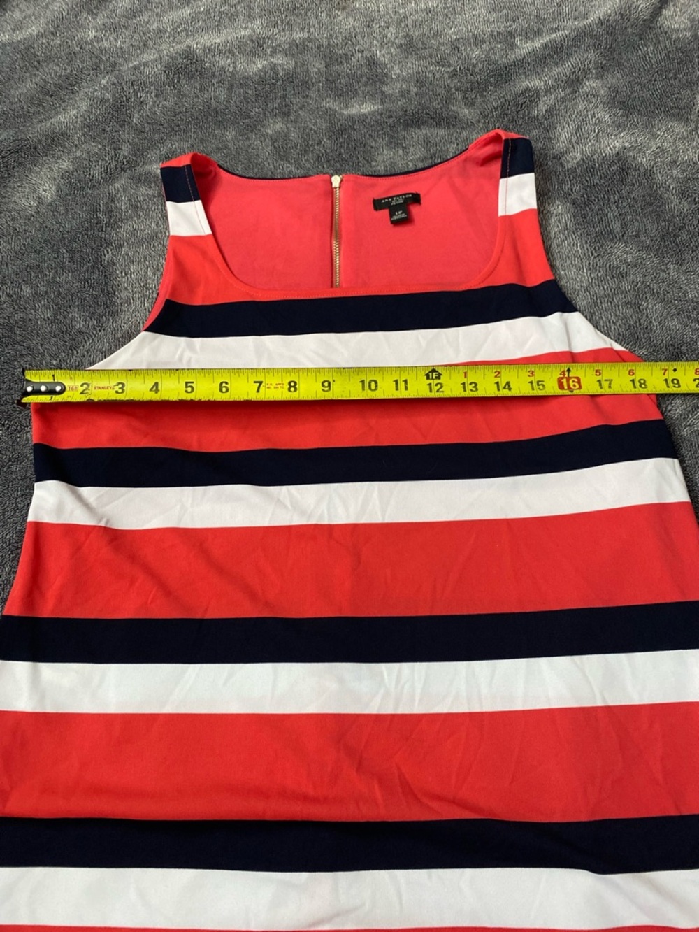 Ann Taylor Petite Nautical Striped Sleeveless Shell Top Size LP Preppy‎ Workwear - Picture 4 of 8